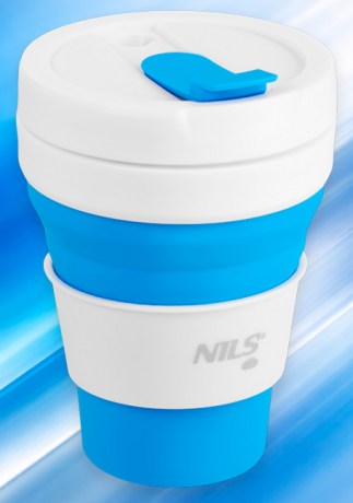 Складная силиконовая кружка NILS CAMP NC4103 BLUE 475 мл || Cană pliabilă din silicon NILS CAMP NC4103 BLUE 475 ml