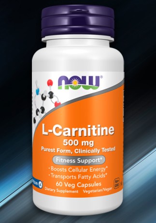 NOW Foods L-Carnitine 500 mg, флакон 60 растительных капсул || NOW Foods L-Carnitine 500 mg, flacon cu 60 capsule vegetale
