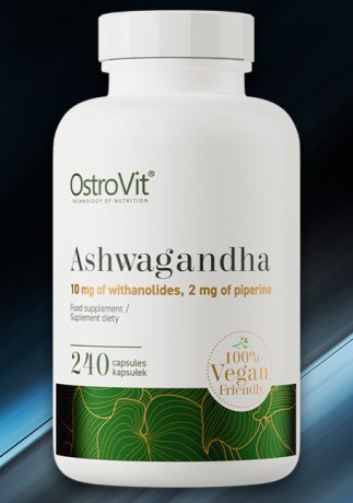 Капсулы OstroVit Ashwagandha VEGE с ашвагандой и пиперином || Capsule OstroVit Ashwagandha VEGE cu ashwagandha și piperină