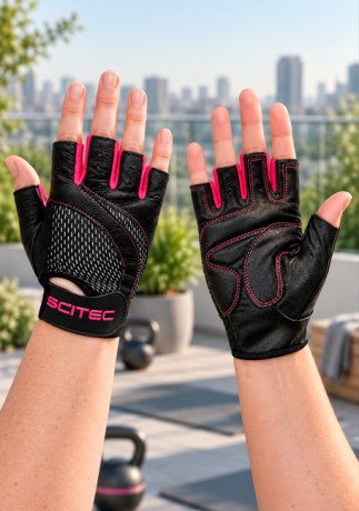 Женские тренировочные перчатки Scitec Nutrition Pink Style || Mănuși de antrenament Scitec Nutrition Pink Style pentru femei